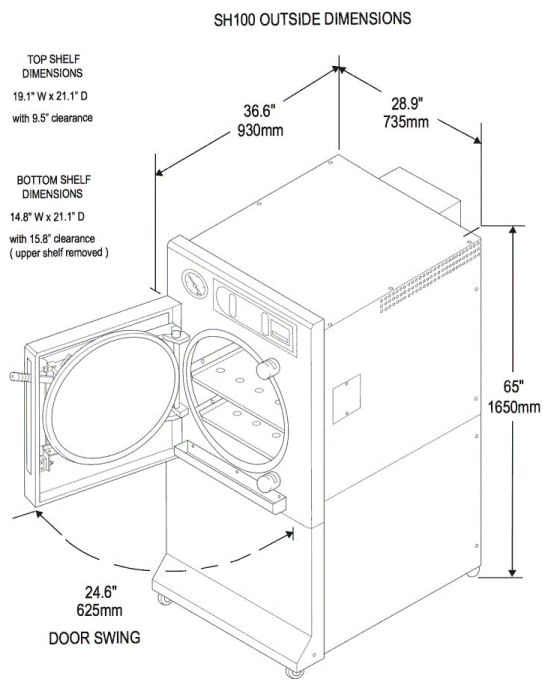 front-loading-steam-autoclave-100-liter-0-SH100-outside-dimensions