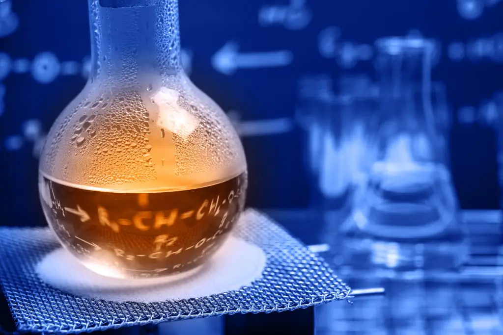 water in a flask in the laboratory