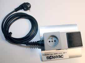 Footswitch for easy start/stop of operation saving energy